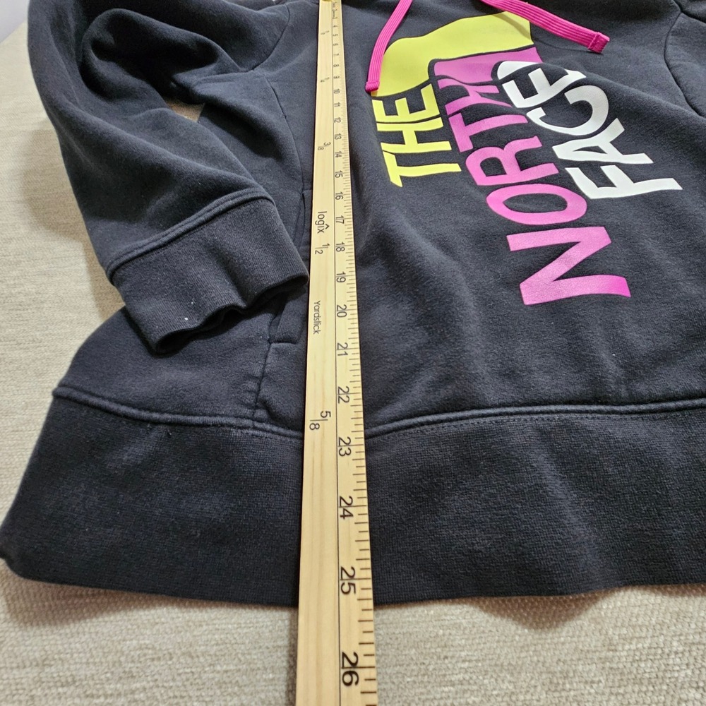 The North Face Hoodie Womens L Black Neon Logo Pullover CZW4 F15 * - Picture 6 of 9